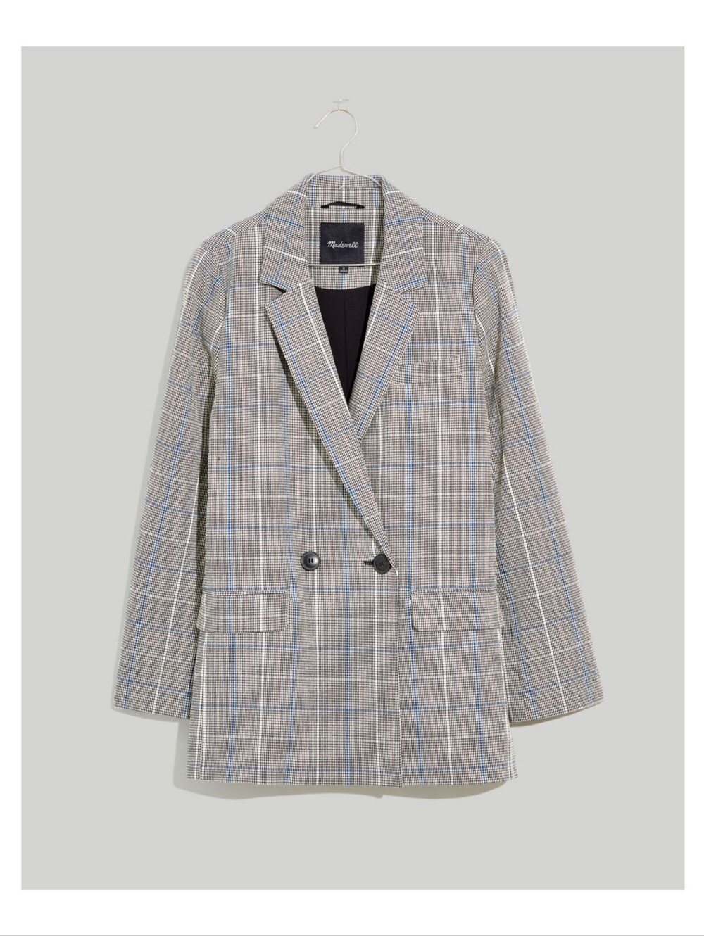 Madewell Caldwell Double-Breasted Blazer in Palmyra Plaid Medium